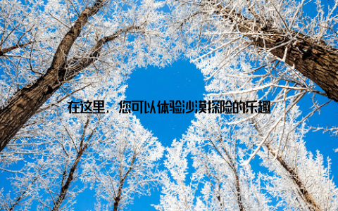 在这里, 您可以体验沙漠探险的乐趣