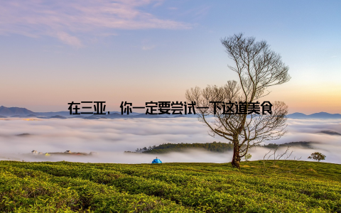 在三亚, 你一定要尝试一下这道美食