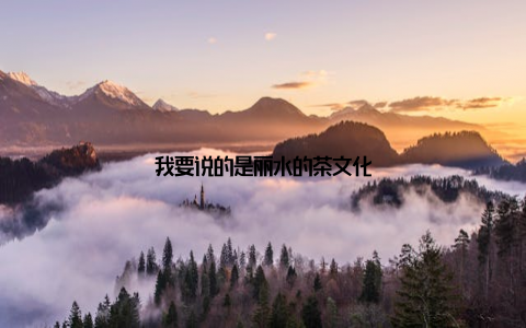 我要说的是丽水的茶文化